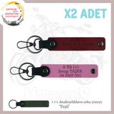 MiaWiki Anlamlı Hediye Deri Anahtarlık İsim Plaka, Standart, MH-KAN-MT-6024x2, Pembe-Bordo-yeşil, üniseks-yetişkin