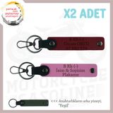 MiaWiki Anlamlı Hediye Deri Anahtarlık İsim Plaka, Standart, MH-KAN-MT-9024x2, Pembe-Bordo-yeşil, üniseks-yetişkin