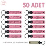 MiaWiki Anne ve Bebeğe Özel İsimli Deri Anahtarlık, Standart, MH-KAN8580X50, Pembe & Sütlü Kahve, üniseks-bebek