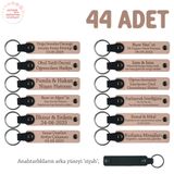 MiaWiki Anneler Günü Hatırası İsimli Anahtarlık 44'lü Set, Standart, MH-KAN8540X44, Yavru Ağzı & Siyah, üniseks-yetişkin