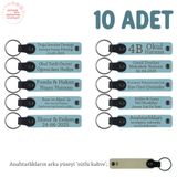 MiaWiki Anneler Günü İsim Yazılı Hatıra Anahtarlık 10'lu, Standart, MH-KAN8521X10, Gök Mavi & Sütlü Kahve, üniseks-yetişkin