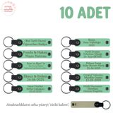 MiaWiki Anneler Günü İsim Yazılı Hatıra Anahtarlık 10'lu, Standart, MH-KAN8523X10, Açık Yeşil & Sütlü Kahve, üniseks-yetişkin