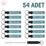 MiaWiki Anneler Günü Kişiselleştirilmiş Anı Anahtarlık, 54'lü Set, MH-KAN8517X54, Gök Mavi & Siyah, üniseks-yetişkin
