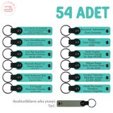 MiaWiki Anneler Günü Kişiselleştirilmiş Anı Anahtarlık, 54'lü Set, MH-KAN8595X54, Turkuaz & Gri, üniseks-yetişkin