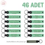 MiaWiki Anneler Günü Mesajlı Hatıra Anahtarlık 46'lı Set, Standart, MH-KAN8510X46, Açık Yeşil & Gri, üniseks-yetişkin