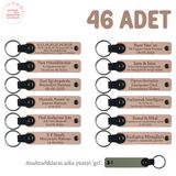 MiaWiki Anneler Günü Mesajlı Hatıra Anahtarlık 46'lı Set, Standart, MH-KAN8520X46, Yavruağzı & Gri, üniseks-yetişkin