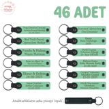 MiaWiki Anneler Günü Mesajlı Hatıra Anahtarlık 46'lı Set, Standart, MH-KAN8524X46, Açık Yeşil & Siyah, üniseks-yetişkin