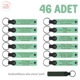 MiaWiki Anneler Günü Mesajlı Hatıra Anahtarlık 46'lı Set, Standart, MH-KAN8528X46, Açık Yeşil & Yeşil, üniseks-yetişkin