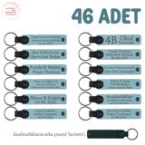 MiaWiki Anneler Günü Mesajlı Hatıra Anahtarlık 46'lı Set, Standart, MH-KAN8539X46, Gök Mavi & Lacivert, üniseks-yetişkin