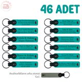 MiaWiki Anneler Günü Mesajlı Hatıra Anahtarlık 46'lı Set, Standart, MH-KAN8565X46, Koyu Turkuaz & Gri, üniseks-yetişkin