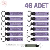 MiaWiki Anneler Günü Mesajlı Hatıra Anahtarlık 46'lı Set, Standart, MH-KAN8571X46, Mor Menekşe & Gri, üniseks-yetişkin