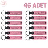 MiaWiki Anneler Günü Mesajlı Hatıra Anahtarlık 46'lı Set, Standart, MH-KAN8576X46, Pembe, üniseks-yetişkin