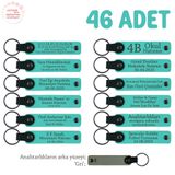 MiaWiki Anneler Günü Mesajlı Hatıra Anahtarlık 46'lı Set, Standart, MH-KAN8595X46, Turkuaz & Gri, üniseks-yetişkin