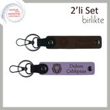 MiaWiki Arkadaşa Klasik Hediyelik Anahtarlık, Tek Ebat, MH-KAN-38333x2, koyu kahve-mor menekşe, erkek