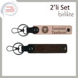 MiaWiki Aslan Başlı Deri Anahtarlık, Standart, MH-KAN-38527x2, yavru ağzı-koyu kahve, üniseks-yetişkin