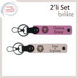 MiaWiki Aslan Başlı İsme Özel 2'li Anahtarlık Seti, Standart, MH-KAN-38444x2, pembe-pudra, üniseks-yetişkin