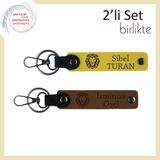 MiaWiki Aslan Başlı İsme Özel 2'li Anahtarlık Seti, Standart, MH-KAN-38467x2, sarı-açık kahve, üniseks-yetişkin