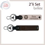 MiaWiki Aslan Başlı Kişisel İsme Özel Anahtarlık, Tek Ebat, MH-KAN-38455x2, pudra-koyu kahve, erkek