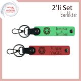 MiaWiki Aslan Figürlü Kişisel Yazı Eklenebilir Deri Set, Standart, MH-KAN-38298x2, fıstık yeşil-nar çiçeği, üniseks-yetişkin
