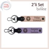 MiaWiki Aslan Temalı İsme Özel 2'li Anahtarlık Seti, Standart, MH-KAN-38531x2, yavru ağzı-mor menekşe, erkek
