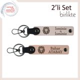 MiaWiki Aslan Temalı İsme Özel Anahtarlık Takımı, Standart, MH-KAN-38466x2, pudra-yavru ağzı, üniseks-yetişkin