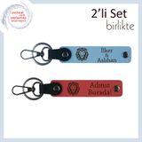 MiaWiki Aslan Temalı Kişisel Yazılabilir Anahtarlık, Standart, MH-KAN-38316x2, gök mavi-nar çiçeği, üniseks-yetişkin