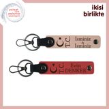 MiaWiki Ay Yıldız TC Deri Anahtarlık Seti, Standart, MH-KAN-33167x2, yavru ağzı-nar çiçeği, üniseks-yetişkin