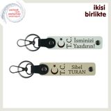 MiaWiki Ay Yıldız TC İsme Özel 2'li Anahtarlık Takımı, Standart, MH-KAN-32800x2, beyaz-sütlü kahve, üniseks-yetişkin