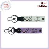 MiaWiki Ay Yıldız TC Temalı 2'li Kişisel İsimli Anahtarlık, Standart, MH-KAN-32795x2, beyaz-mor menekşe, üniseks-yetişkin