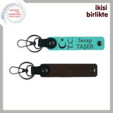 MiaWiki Ay Yıldız TC Temalı Deri Anahtarlık Çift Set, Standart, MH-KAN-33144x2, turkuaz-koyu kahve, üniseks-yetişkin