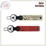MiaWiki Ay Yıldız TC Temalı İsme Özel Anahtarlık Set, Standart, MH-KAN-33131x2, sütlü kahve-nar çiçeği, üniseks-yetişkin