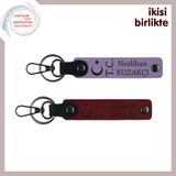 MiaWiki Ay Yıldız TC Temalı İsme Özel Anahtarlık Seti, Standart, MH-KAN-32932x2, mor menekşe-bordo, üniseks-yetişkin