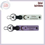 MiaWiki Ay Yıldız Temalı 2'li Kişisel Anahtarlık, Standart, MH-KAN-32471x2, beyaz-mor menekşe, üniseks-yetişkin