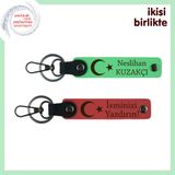 MiaWiki Ay Yıldız Temalı İsimli 2'li Anahtarlık Seti, Standart, MH-KAN-32508x2, fıstık yeşil-nar çiçeği, üniseks-yetişkin