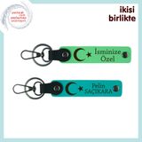 MiaWiki Ay Yıldızlı 2'li Kişisel Anahtarlık, Standart, MH-KAN-32504x2, fıstık yeşil-koyu turkuaz, üniseks-yetişkin