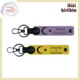 MiaWiki Ayyıldız İşlemeli 2'li Anahtarlık Seti, Standart, MH-KAN-32619x2, mor menekşe-sarı, üniseks-yetişkin
