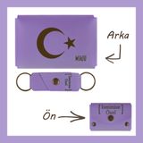 MiaWiki Ayyıldız İşlemeli Özel Tasarım Cüzdan & Anahtarlık Set Mor Menekşe, Medium, MH-KCA5740, üniseks-yetişkin