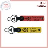 MiaWiki Ayyıldız Kurt Göktürk Desenli Deri Anahtarlık, Standart, MH-KAN-33386x2, nar çiçeği-sarı, üniseks-yetişkin