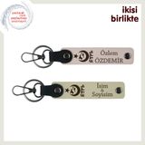 MiaWiki Ayyıldız Kurt Göktürk Desenli Deri Anahtarlık, Standart, MH-KAN-33423x2, pudra-sütlü kahve, üniseks-yetişkin