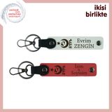 MiaWiki Ayyıldız Kurt Göktürk Desenli İsim Yazılı Anahtarlık, 11.5 cm x 2.3 cm, MH-KAN-33221x2, beyaz-nar çiçeği, üniseks-yetişkin