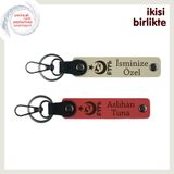 MiaWiki Ayyıldız Kurt Göktürk İsme Özel Anahtarlık Set, Standart, MH-KAN-33455x2, sütlü kahve-nar çiçeği, üniseks-yetişkin