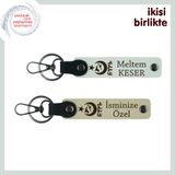MiaWiki Ayyıldız Kurt Göktürk Tasarımlı İsme Özel Anahtarlık, Standart, MH-KAN-33225x2, beyaz-sütlü kahve, üniseks-yetişkin