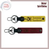 MiaWiki Ayyıldız Kurt Göktürklü Deri Anahtarlık x2, Standart, MH-KAN-33429x2, sarı-bordo, üniseks-yetişkin