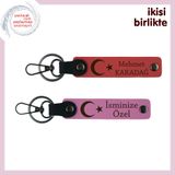 MiaWiki Ayyıldız Temalı İsim Yazılı 2'li Anahtarlık Seti, Standart, MH-KAN-32635x2, nar çiçeği-pembe, üniseks-yetişkin