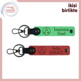 MiaWiki Ayyıldız Temalı İsimli 2'li Anahtarlık Seti, Standart, MH-KAN-32184x2, fıstık yeşil-nar çiçeği, üniseks-yetişkin