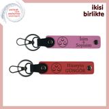 MiaWiki Ayyıldız Temalı İsimli Anahtarlık Takımı, Tek Ebat, MH-KAN-32328x2, pembe-nar çiçeği, üniseks-yetişkin
