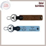 MiaWiki Ayyıldız Temalı İsme Özel 2'li Anahtarlık Seti, Standart, MH-KAN-32106x2, açık kahve-gök mavi, üniseks-yetişkin