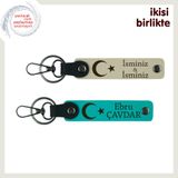 MiaWiki Ayyıldız Temalı İsme Özel 2'li Anahtarlık Seti, Standart, MH-KAN-32702x2, sütlü kahve-koyu turkuaz, üniseks-yetişkin