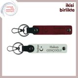 MiaWiki Ayyıldız ve Türkiye 2'li İsimli Anahtarlık, 11.5 cm x 2.3 cm, MH-KAN-33554x2, bordo-beyaz, üniseks-yetişkin