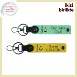 MiaWiki Ayyıldız ve Türkiye Desenli İsim Yazılı Anahtarlık, 11.5 cm x 2.3 cm, MH-KAN-33530x2, açık yeşil-sarı, üniseks-yetişkin
